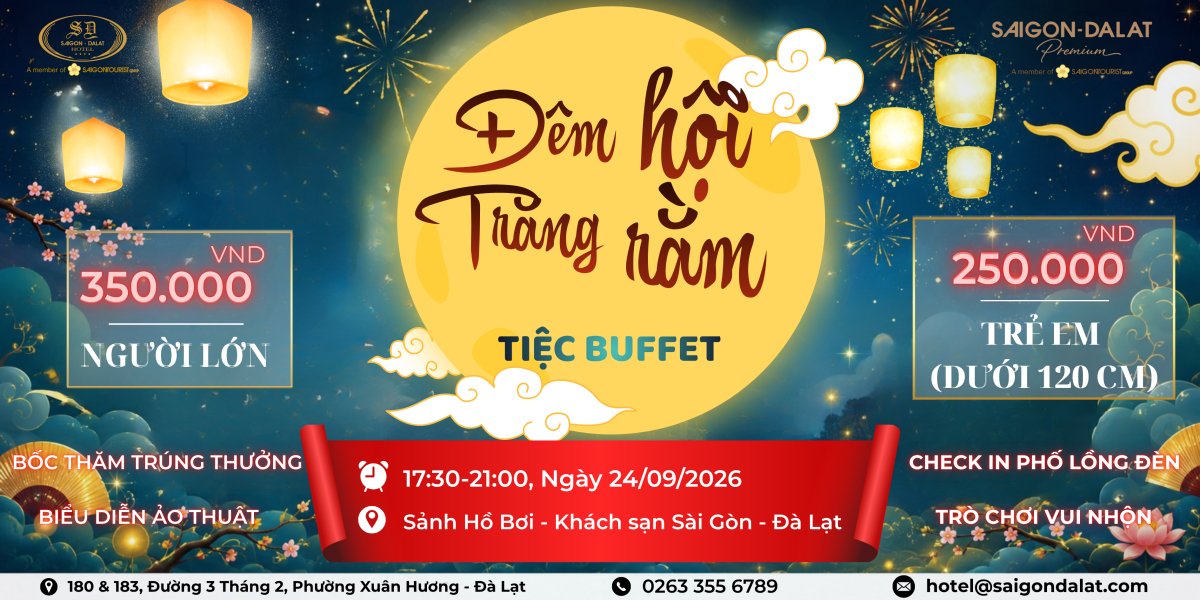 Buffet Trung Thu Đà Lạt 2026 – Đêm Hội Trăng Rằm